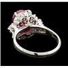 Image 3 : 4.34 ctw Star Ruby and Diamond Ring - Platinum