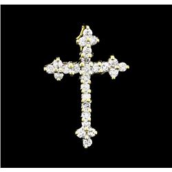 0.20 ctw Diamond Cross Pendant - 14KT Yellow Gold