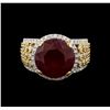 Image 2 : 14KT Two-Tone Gold 9.57 ctw Ruby and Diamond Ring