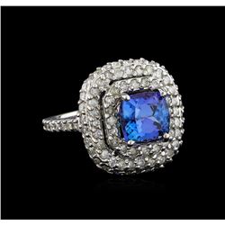 14KT White Gold 3.08 ctw Tanzanite and Diamond Ring