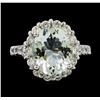 Image 2 : 3.76 ctw Aquamarine and Diamond Ring - 14KT White Gold