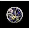 Image 2 : 14KT White Gold 3.18 ctw Sapphire and Diamond Ring