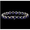 Image 2 : 14KT White Gold 15.12 ctw Sapphire and Diamond Bracelet