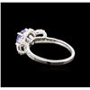Image 3 : 14KT White Gold 1.25 ctw Tanzanite and Diamond Ring