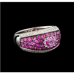 1.64 ctw Pink Sapphire and Diamond Ring - 10KT White Gold