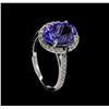 Image 4 : 3.90 ctw Tanzanite and Diamond Ring - 14KT White Gold
