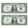 Image 1 : 1957 $1 Silver Certificate Currency Lot of 2