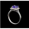 Image 4 : 18KT White Gold 1.52 ctw Tanzanite and Diamond Ring