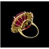 Image 3 : 31.75 ctw Ruby and Diamond Ring - 14KT Yellow Gold