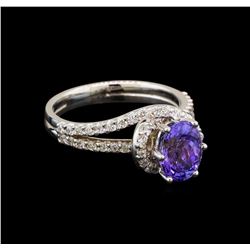 14KT White Gold 2.13 ctw Tanzanite and Diamond Ring