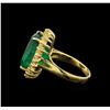 Image 3 : 14KT Yellow Gold 9.11 ctw Emerald and Diamond Ring