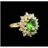 Image 1 : 2.00 ctw Tsavorite and Diamond Ring - 14KT Yellow Gold