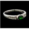 Image 1 : 0.66 ctw Green Garnet and Diamond Ring - Platinum