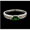 Image 2 : 0.66 ctw Green Garnet and Diamond Ring - Platinum