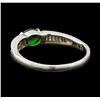 Image 3 : 0.66 ctw Green Garnet and Diamond Ring - Platinum