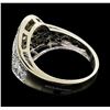 Image 3 : 0.90 ctw White and Black Diamond Ring - 14KT White Gold