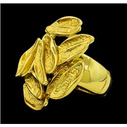 Cluster Style Oval Shape Ring - Gold Plated