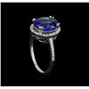 Image 4 : 3.35 ctw Tanzanite and Diamond Ring - 14KT White Gold