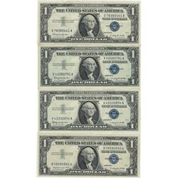 1957 $1 AU/Unc Silver Certificate Currency Lot of 4