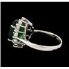 Image 3 : 3.81 ctw Emerald and Diamond Ring - 14KT White Gold