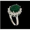 Image 4 : 3.81 ctw Emerald and Diamond Ring - 14KT White Gold