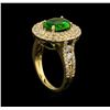 Image 4 : 2.70 ctw Tsavorite and Diamond Ring - 14KT Yellow Gold