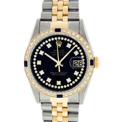 Rolex Two-Tone VVS Diamond and Sapphire DateJust Men's Watch