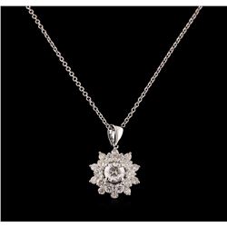 1.27 ctw Diamond Pendant With Chain - 14KT White Gold