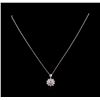 Image 2 : 1.27 ctw Diamond Pendant With Chain - 14KT White Gold