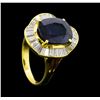 Image 4 : 7.35 ctw Sapphire And Diamond Ring - 18KT Yellow Gold