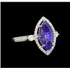 14KT White Gold 2.66 ctw Tanzanite and Diamond Ring