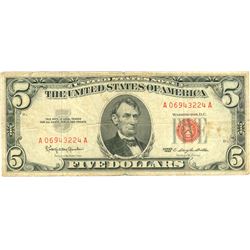 1963 $5 VG/XF Red Seal Note