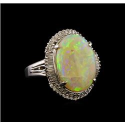 6.02 ctw Opal and Diamond Ring - Platinum