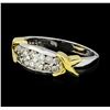 Image 1 : 0.62 ctw Diamond Ring - 14KT White Gold with Yellow Gold Plating