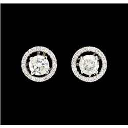 0.75 ctw Diamond Studs and Earring Jackets - 14KT White Gold