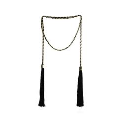 Double Silk Tassel Braided Necklace - Gold Plated