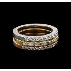 14KT Three-Tone Gold 0.70 ctw Diamond Rings