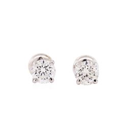 1.00 ctw Diamond Stud Earrings - 14KT White Gold