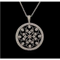 14KT White Gold 0.40 ctw Diamond Pendant With Chain