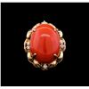 Image 2 : 14KT Rose Gold 20.93 ctw Coral and Diamond Ring