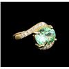 Image 1 : 4.34 ctw Emerald and Diamond Ring - 14KT Yellow Gold