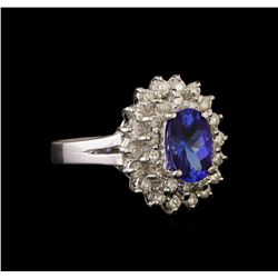 14KT White Gold 1.65 ctw Tanzanite and Diamond Ring