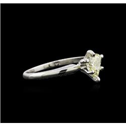 GIA Cert 0.74 ctw Diamond Solitaire Ring - 14KT White Gold