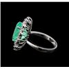 Image 3 : GIA Cert 5.88 ctw Emerald and Diamond Ring - 14KT White Gold