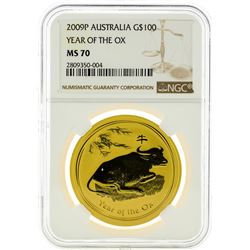 2009P NGC MS70 $100 Year Of The OX Gold Coin