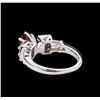 Image 3 : 1.37 ctw Ruby and Diamond Ring - 18KT White Gold