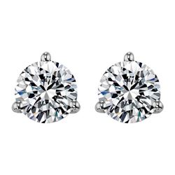 Diamond Earrings - 14KT White Gold