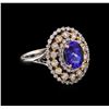 Image 1 : 14KT Two-Tone Gold 1.73 ctw Tanzanite and Diamond Ring