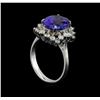 Image 4 : 14KT White Gold 3.88 ctw Tanzanite and Diamond Ring