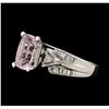 Image 1 : 1.95 ctw Morganite and Diamond Ring - 14KT White Gold